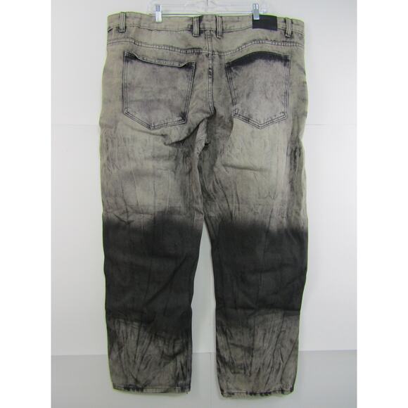 Road Narrows Black Tie Dye Distressed Denim Jeans Mens sz 46"x32 Acid Washed - Picture 6 of 12